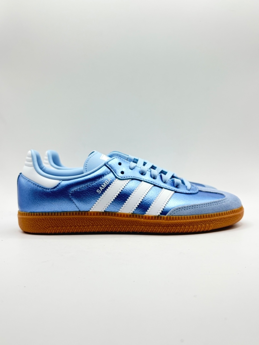 Adidas Samba OG J Sneakers Size 5.5/6.5 Women’s Blue White with Gum Sole